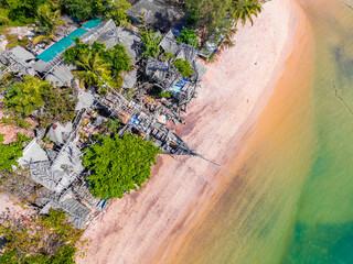 Old wooden pirate boat on the beach in Koh Phayam, Ranong, Thailand