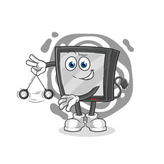 tv hypnotizing cartoon. cartoon mascot vector