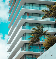 building with trees palms miami hotel 