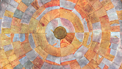 texture with circles view from the top, Liverpool, UK 