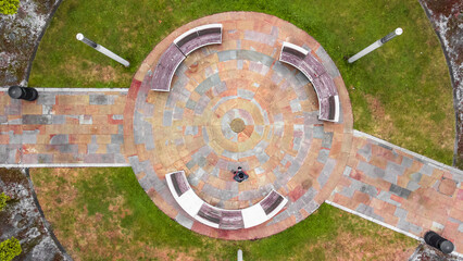 texture with circles view from the top, Liverpool, UK 