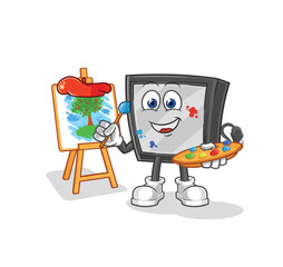 tv artist mascot. cartoon vector