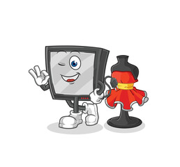tv fashion designer vector. cartoon character