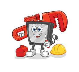 tv plumber cartoon. cartoon mascot vector