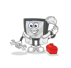 Fototapeta premium tv mechanic cartoon. cartoon mascot vector