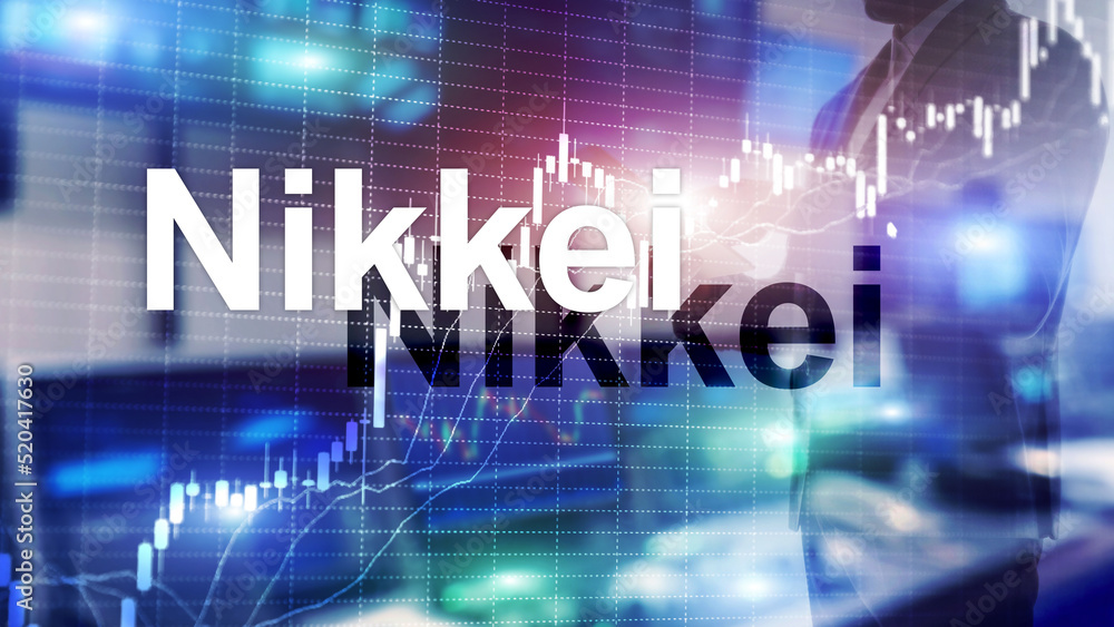 Wall mural the nikkei 225 stock average index. financial business economic concept