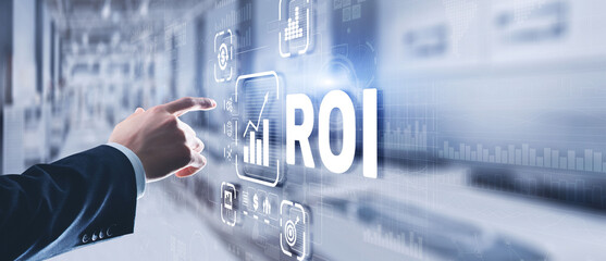 Fototapeta na wymiar Roi Return On Investment Business Technology Analysis Finance Concept
