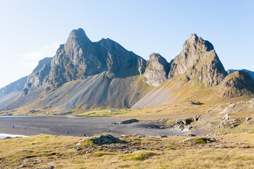 Hvalnes lava beach landscape, east Iceland landmark