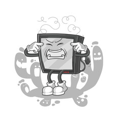 depressed tv character. cartoon vector