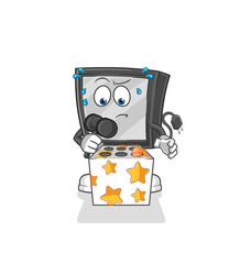 tv play whack a mole mascot. cartoon vector