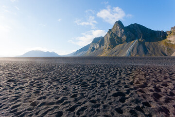 Hvalnes lava beach landscape, east Iceland landmark