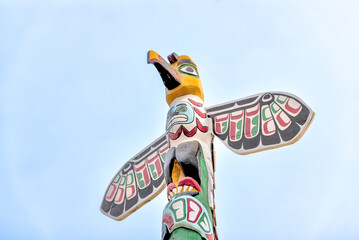 First Nation's Totem Poles in rural Alberta