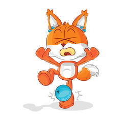 fox hiten by bowling cartoon. cartoon mascot vector