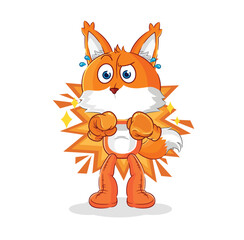 fox boxer character. cartoon mascot vector