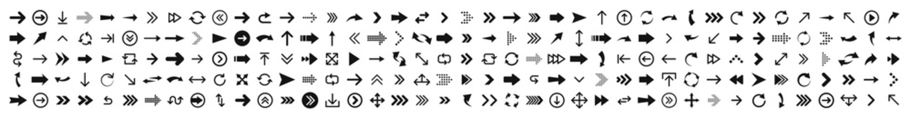 Arrows set of 400 black icons. Arrow icon. Arrow vector collection. Arrow. Cursor. Modern simple arrows. Vector illustration.