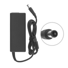 laptop power adapter, laptop spare part, on white background