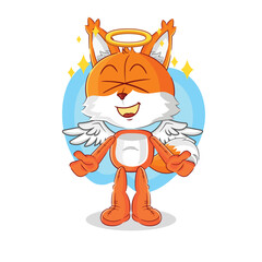 fox angel with wings vector. cartoon character