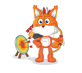 fox native american tribe. cartoon mascot vector