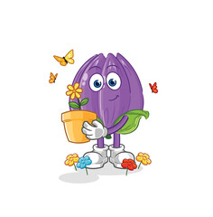 tulip with a flower pot. character vector