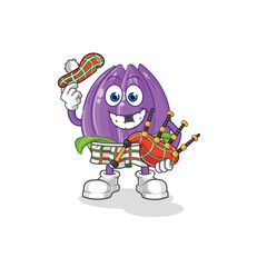 Fototapeta premium tulip scottish with bagpipes vector. cartoon character