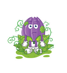 tulip waiting too long mascot. cartoon vector