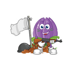 tulip army character. cartoon mascot vector