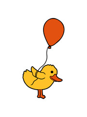 Luftballon kleines Küken Comic 