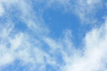 Picture of a blue sky with some clouds in the background.