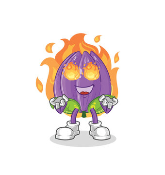 tulip on fire mascot. cartoon vector