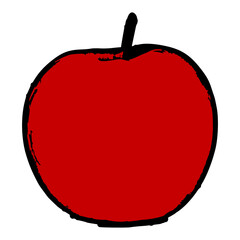 Red apple doodle art on white background vector illustration