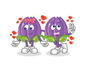 tulip dating cartoon. character mascot vector