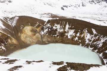 Viti caldera at Askja, central Iceland landmark