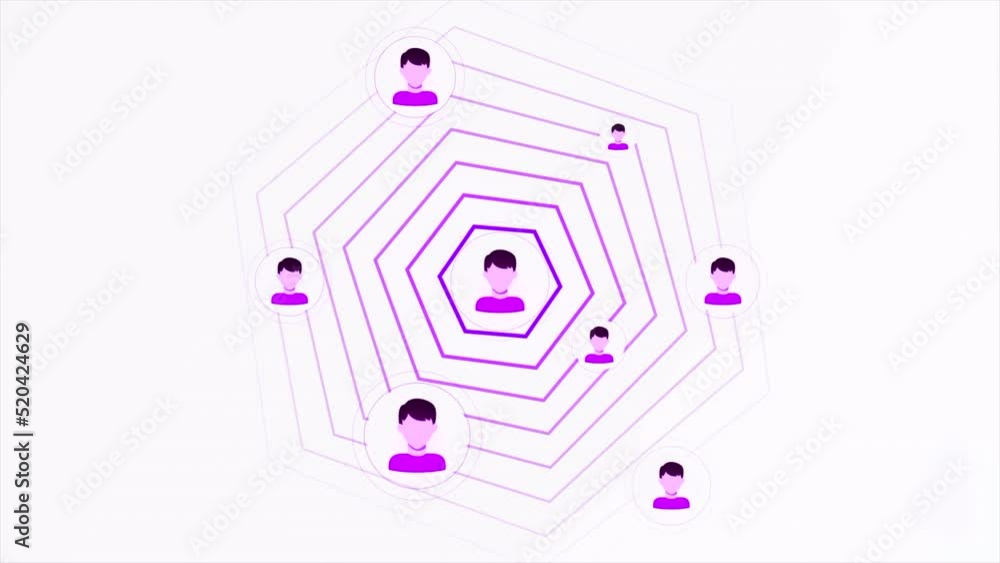 Aufkleber white background. motion.purple and blue lines appearing in the internet network in which people are