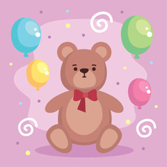 teddy bear with balloons helium