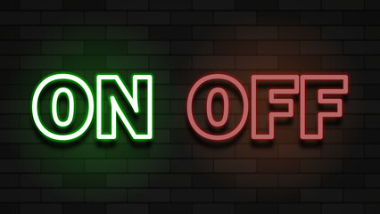 Obraz premium Flat icon On and Off Toggle switch button vector