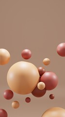 Obraz na płótnie Canvas 3d render. Abstract beige background from geometric spheres. Cosmetic pastel background. 3d illustration