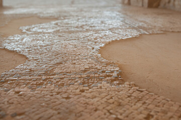 Fototapeta na wymiar Mosaic floor in ein gedi nature reserve