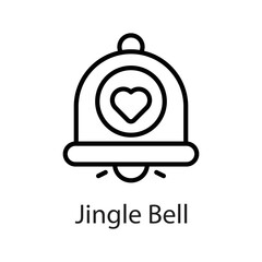 Jingle Bell vector Outline Icon Design illustration on White background. EPS 10 File 