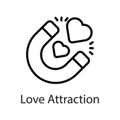 Love Attraction vector Outline Icon Design illustration on White background. EPS 10 File 