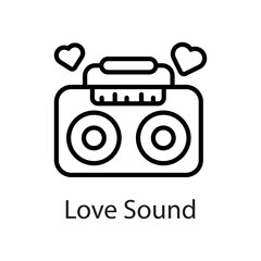 Love Sound vector Outline Icon Design illustration on White background. EPS 10 File 