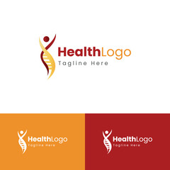 Healthcare doctor pharmacy herbal medicine laboratory DNA wellness company logo design template