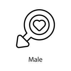 Male vector Outline Icon Design illustration on White background. EPS 10 File 