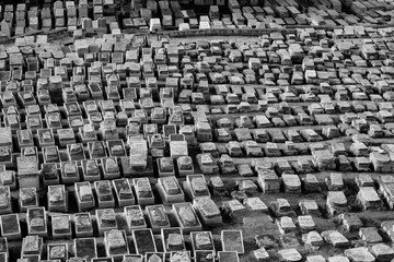 Old Cemetery in Jerusalem Black & White Photo