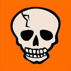 illustration vector graphic of skull. perfect for stickers, mug, pin, poster, hat, and blanket.