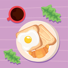egg fried with coffee