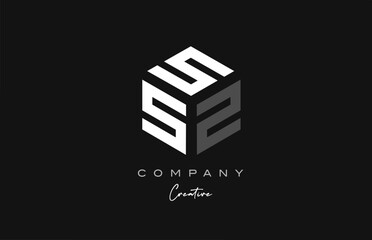 grey white S three letter cube alphabet letter logo icon design. Creative template for company