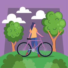 girl with bike