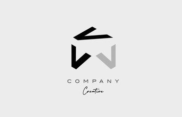 V grey three letter alphabet letter logo icon design. Creative template for business and company