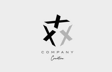 X grey three letter alphabet letter logo icon design. Creative template for business and company