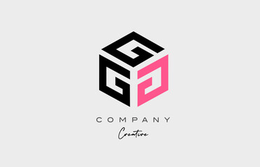 pink G three letter alphabet letter logo icon design. Creative template for business and company